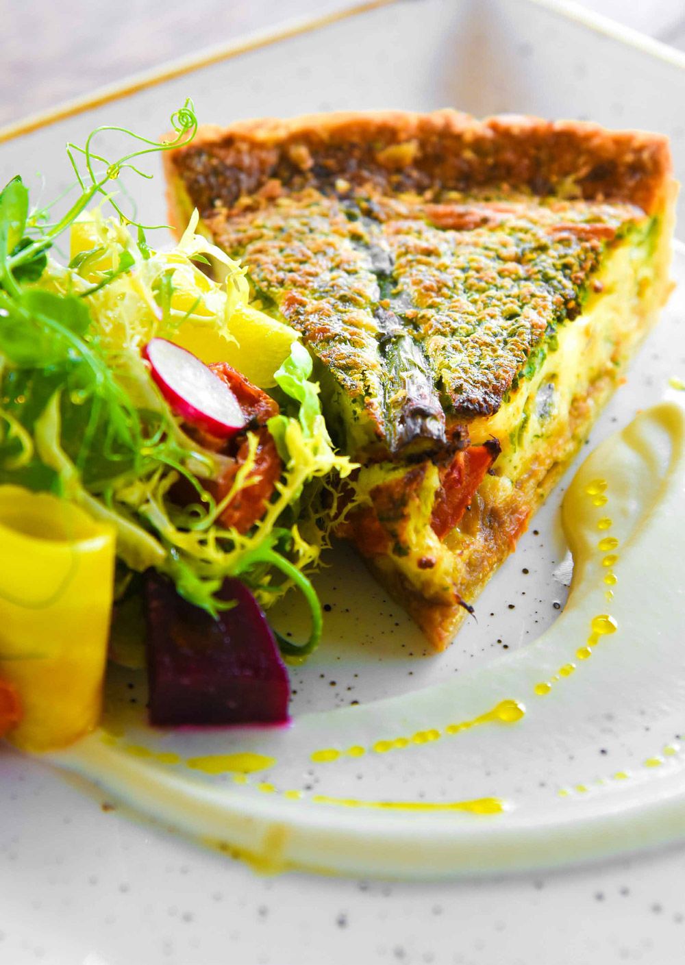 Chargrilled Asparagus, Tomato and Ashmore Cheese Tart | Corner House Restaurants